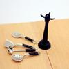 Safe Alloy Dollhouses Kitchen Utensils Miniature Shovel Spoon Realistic Standing Toy Accessory