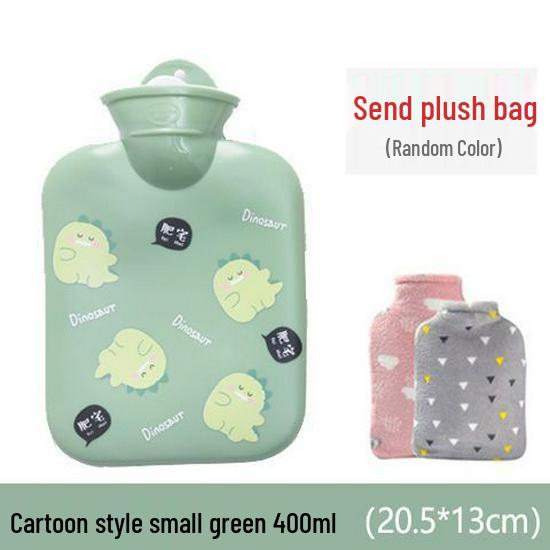 PVC Cartoon Plush Hot Water Bottle - Removable, Washable, Explosion-Proof Hand and Foot Warmer