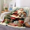 1pc Christmas Santa Claus Blanket Lightweight Flannel Throw for Sofa Bed Travel Camping Livingroom Office Couch Chair