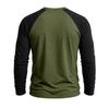 Men's Long Sleeve Color Block T-Shirt Round Neck Casual Basic Top