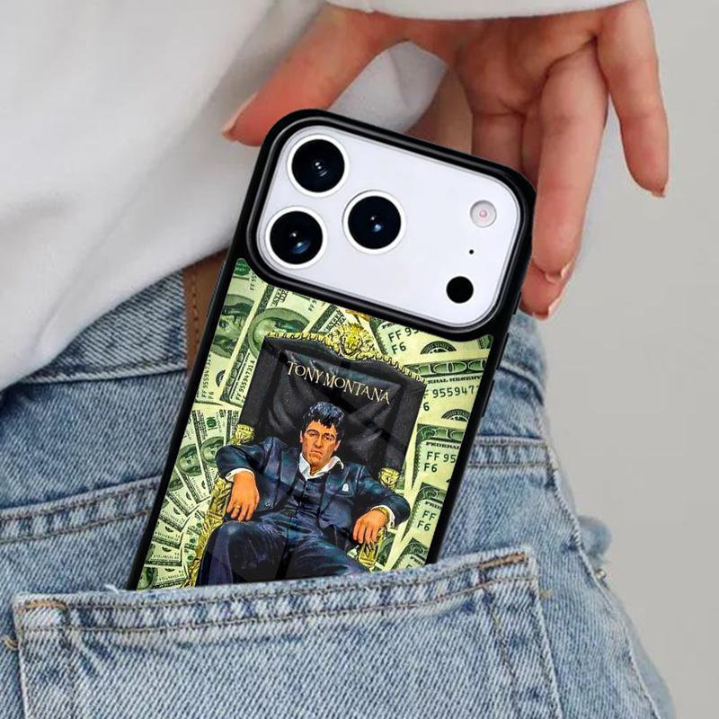 Tony Montana Scarface Phone Case for iPhone 17ProMax 12 13 14 15 16e 17 Pro Max Plus Air Cover
