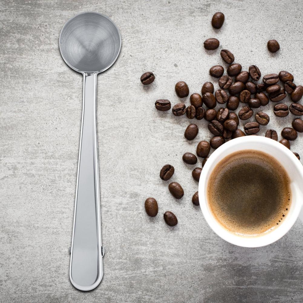 Multifunctional Coffee Spoon Stainless Steel Scoop With Sealing Clamp Cafe Tool