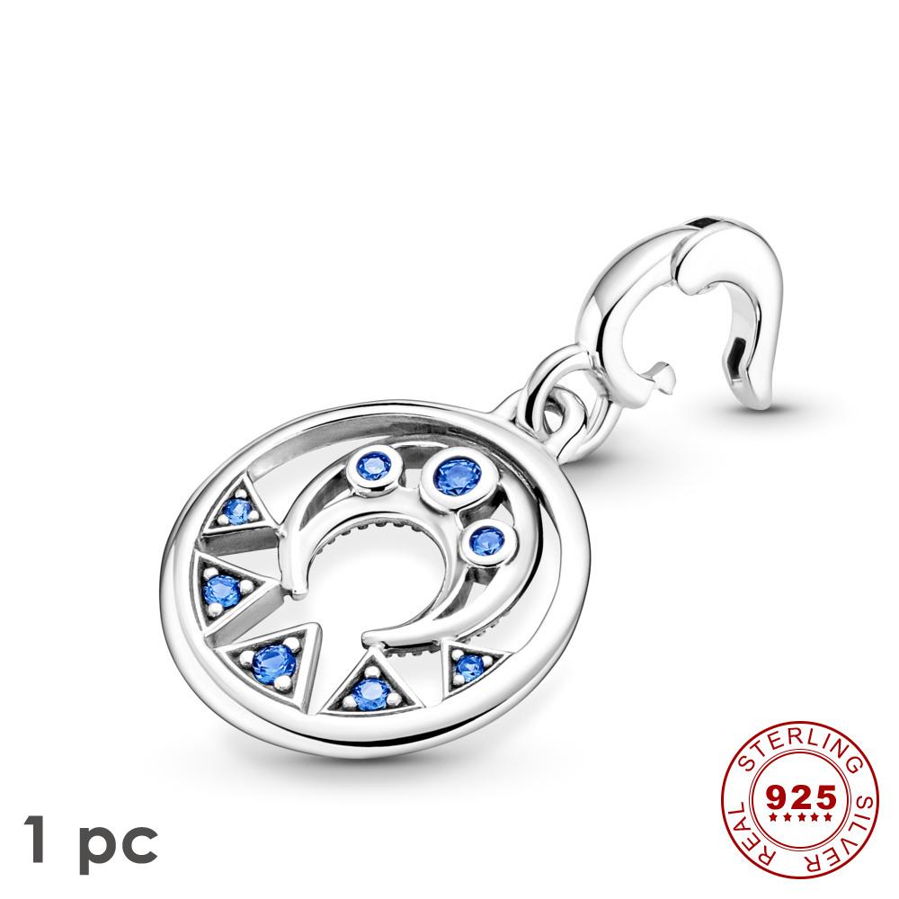 Novo Real S925 Prata Esterlina Me Charm Unicórnio Estrela Hoop Bead Fit Original Me Pulseiras Mulheres Coração Jóias Para Presente
