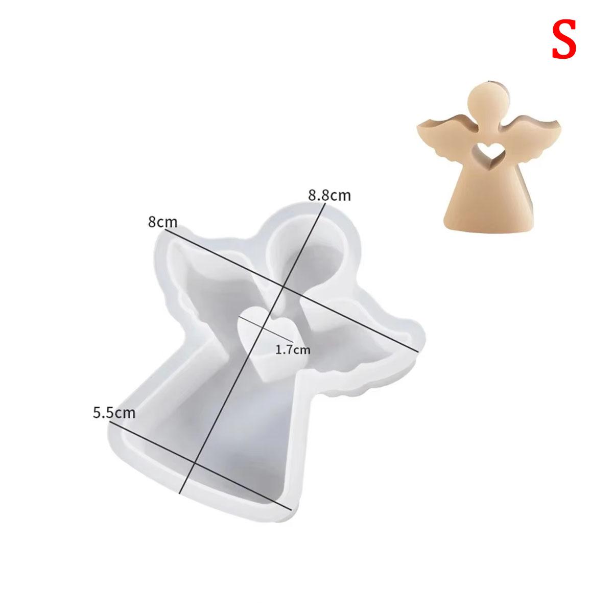 1pc Love Angel Gypsum Mold Candle Silicone Mold DIY Plaster Soap Resin Crystal Mould Gypsum Concrete Cement Casting Molds Decor