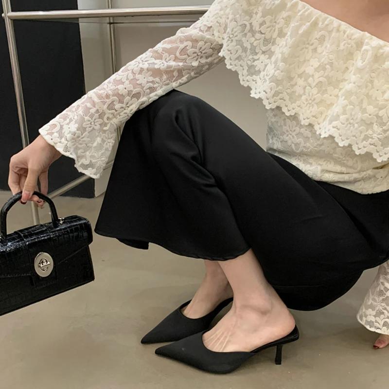 Fashion 2025 Summer Women Cover Toe Mules Slippers Fashion Shallow Singbacks Slide Ladies Casual Slip On Shoes