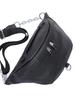 Korean Style Women's Leather Chest Bag: Large Capacity Cowhide Waist & Crossbody Bag with Trendy Chain