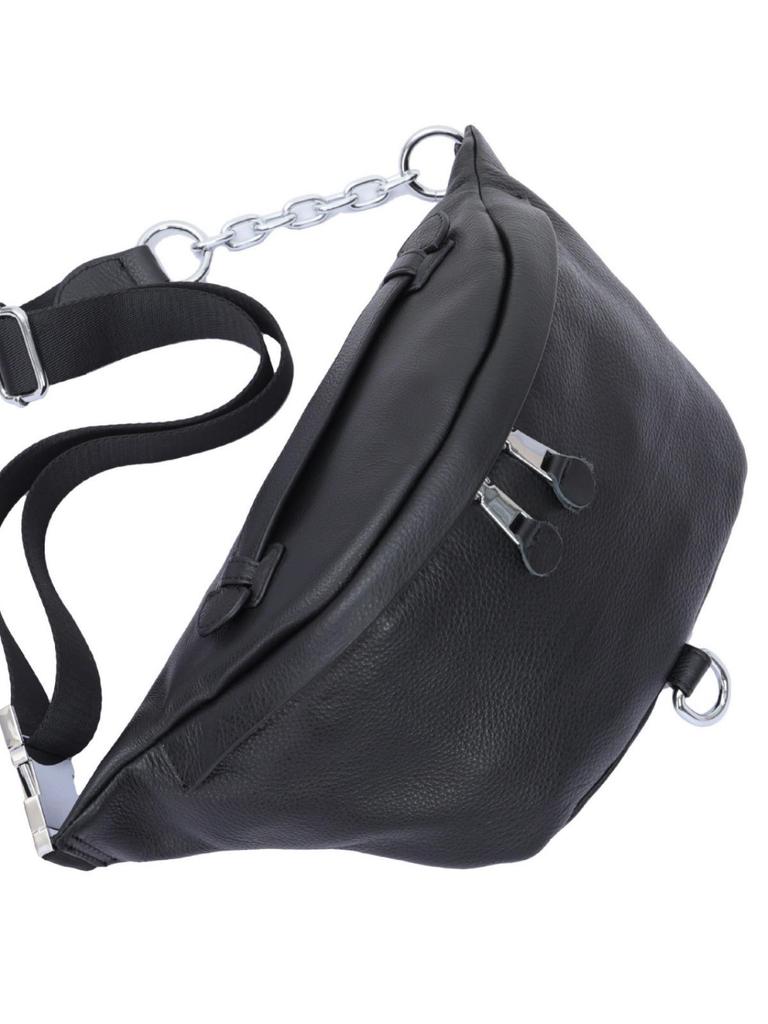 Korean Style Women's Leather Chest Bag: Large Capacity Cowhide Waist & Crossbody Bag with Trendy Chain