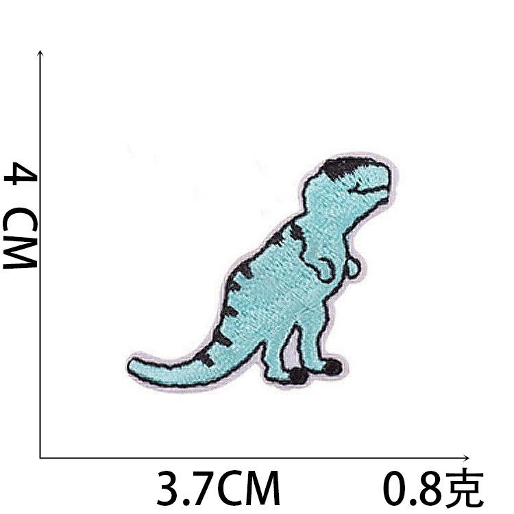 Cross-Border Hot Sale Cartoon Little Dinosaur Embroidery Cloth Sticker Adhesive Embroidery Label Cute Little Animal Children'S Clothing Patch Sticker