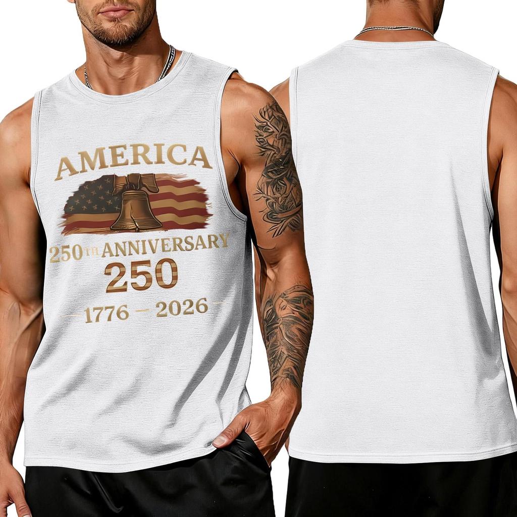 Men 4th Of Shirts USA Muscle Sleeveless Shirt Patriotic Tank Tops
