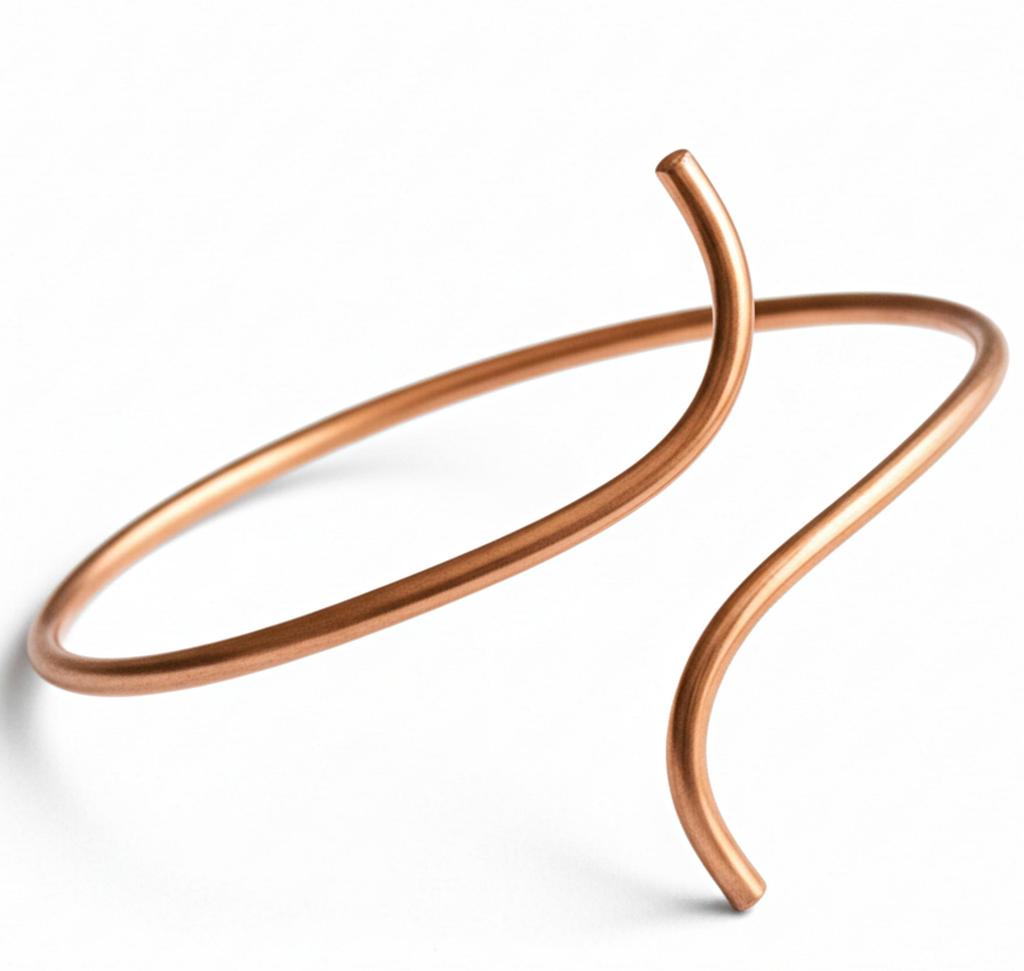 Pure Copper Open Cuff Bracelet, Minimalist Simple Everyday Bangle for Women