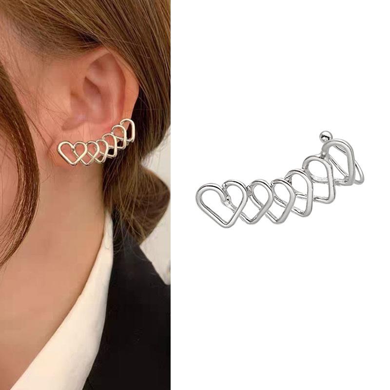 Personalized Integrated Earbone Clip Earrings, Asymmetrical Full-Drilled Butterfly Serpentine Earrings