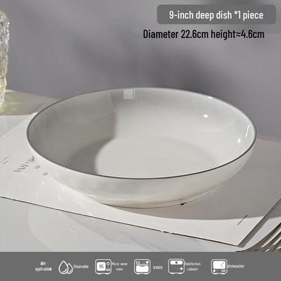 Hao Ya Jingdezhen Nordic Underglaze Ceramic 9-inch Dinner Plate