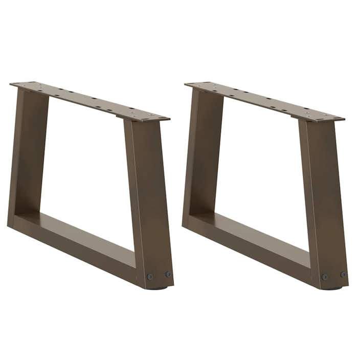 VidaXL Pieds de table basse en forme de V, 2 pièces, acier naturel, 70 x (30-31,3) cm 4012539