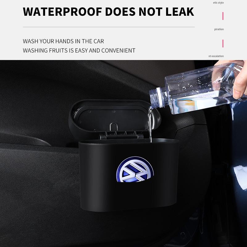 Car Trash Can Storage Box Vehicle Multifunctional Garbage Dust Case For Volkswagen VW Golf 4 R Rline Caddy Tiguan Polo Scirocco