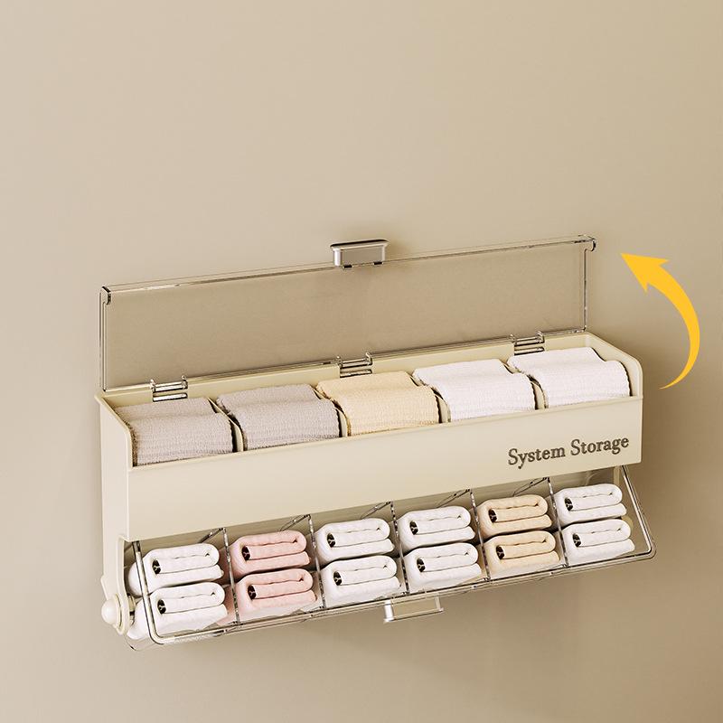 Luxury Underwear Storage Box with Lid: Dustproof, Moisture-Proof, Large Capacity, No-Drill Installation