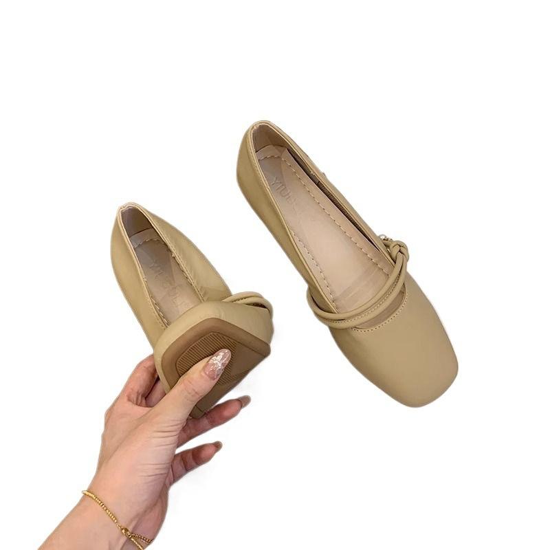 Mary Jane Fairy with Skirt Small Leather Single Shoes Women's New Spring and Autumn Gentle Flat-bottomed Grandma Laden Shoes