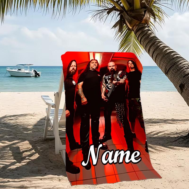 Customizable personalized beach towels Slayer band themed designs.Suitable for the beach, yoga, sports;ideal as beach accessories