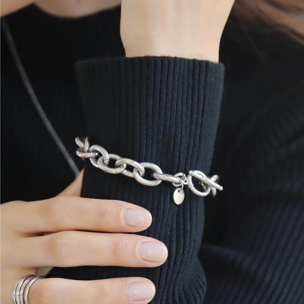 0170 Abasque Design Armbånd Kjede Armbånd Kan brukes hele tiden Motstandsdyktig mot anløp på sosialt Kirurgisk rustfritt stål for kvinner 316L