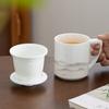 Suet Jade White Porcelain Office Cup With Lid And Filter Teacup Teachers' Day Gift Veterans Gift