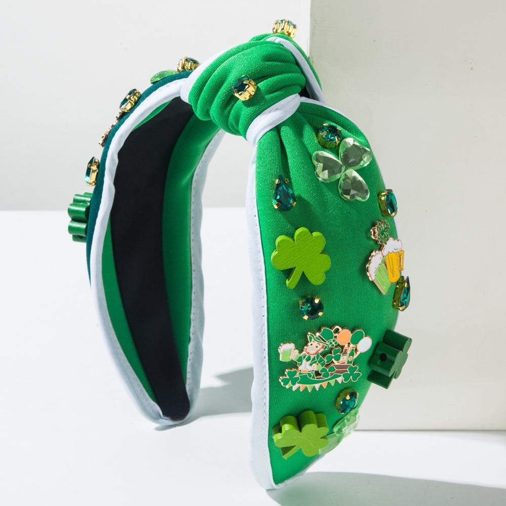 

Clover Headbands Rhinestone Hair Hoop New Hair Bands St. Patrick s Day C