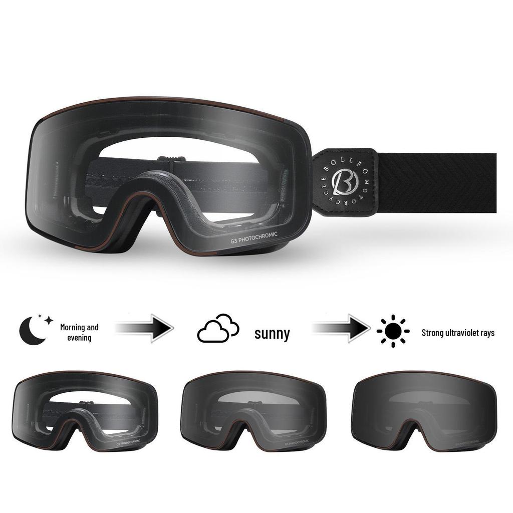 Smart Color-Changing Anti-Fog Polarized Motorcycle Goggles with Wind, Sand, and UV Protection