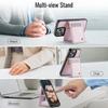 For iPhone 13 Pro Max 6.7 inch Leather Back Cover Compatible with MagSafe JEEHOOD J06 Phone Case with Card Bag RFID Blocking