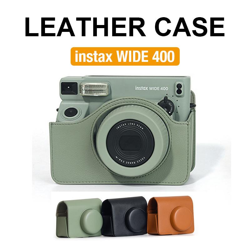 [Film Lab] Instax Wide 400 PU Leather Camera Case Soft Protective Case with Strap CAA62