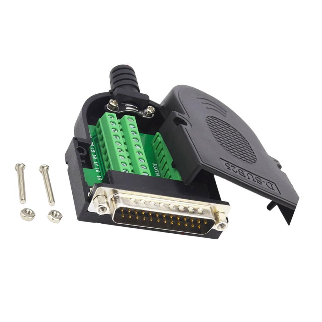 DB25 D SUB 25 Pin Female Male Adapter Copperded Contacts Industrial RS232 Joint Module Easy Mounting