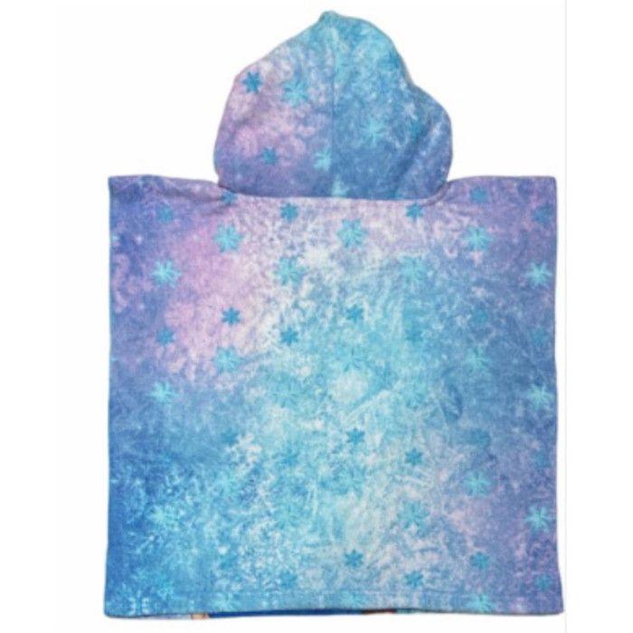 Poncho de bain La Reine des Neiges à capuche - Couleur:Bleu Taille:Taille Unique - Bleu