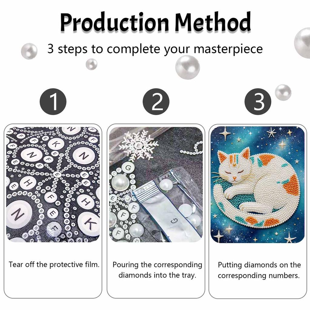 Animal Series Pearl Painting Cat Starry Sky Diy Handmade 5D HighValue Hanging Living Room Decoration Painting