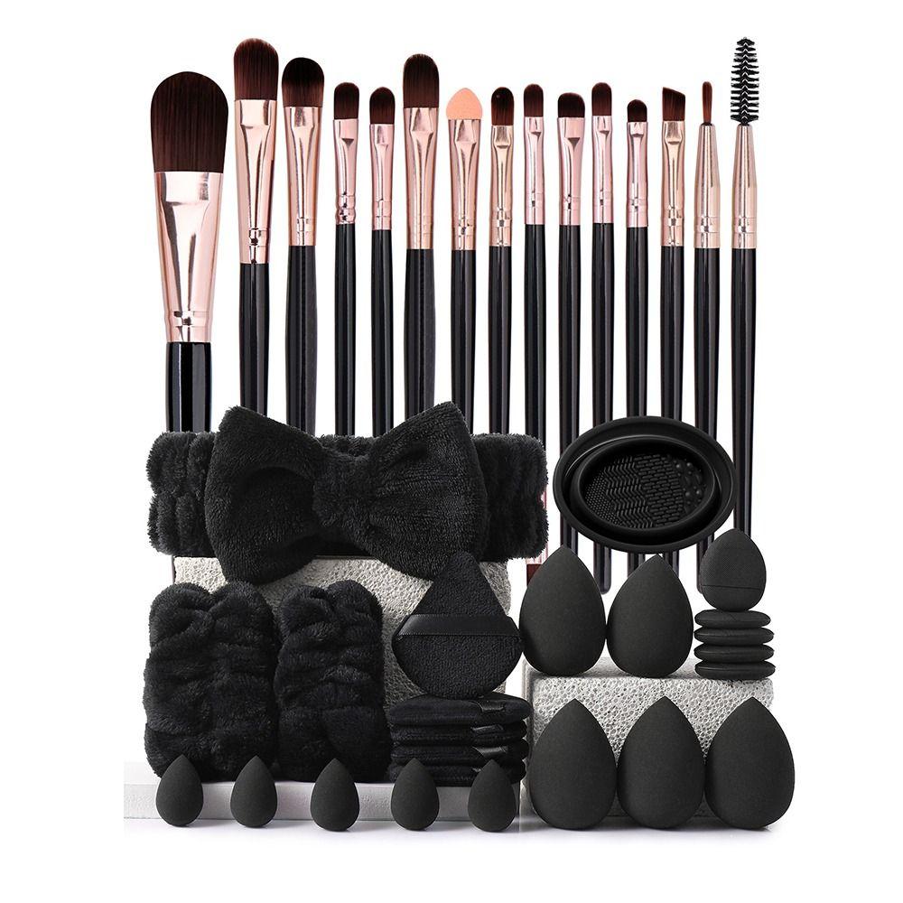39Pcs Powder Puff Makeup Brushes Set Portable Blending Brushes Cosmetic Tool Kit Beauty Tool Foundation Brush Makeup Tool Set