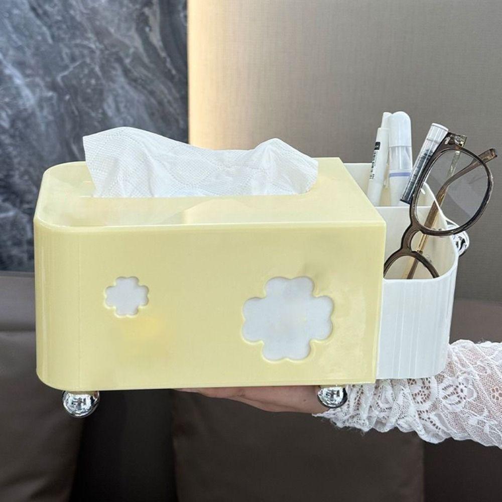 With Spring Desktop Storage Box Space Saving Napkin Dispenser Durable Tissue Box  Bedroom