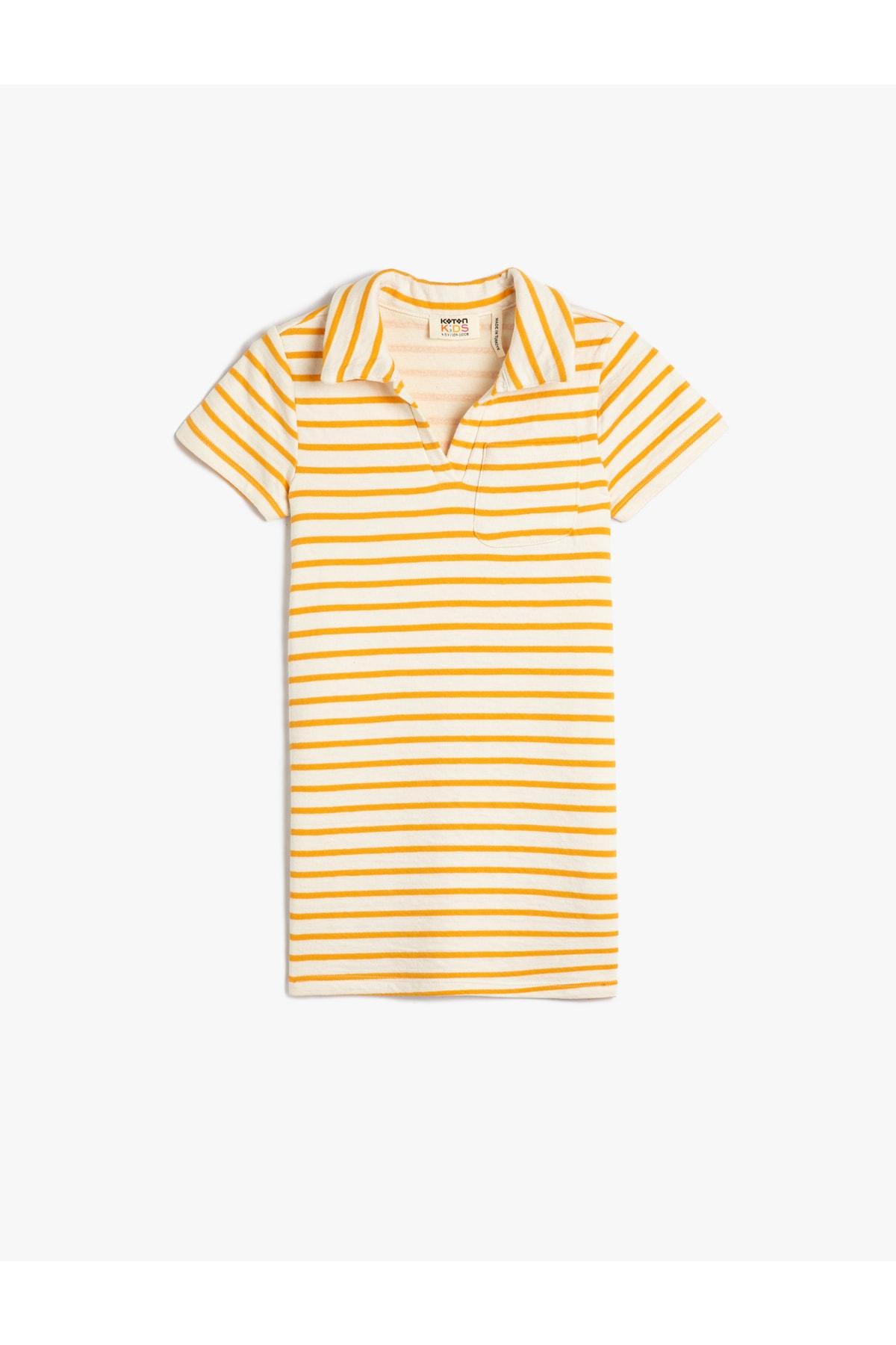 

Платье Мини с воротником-поло и коротким рукавом..