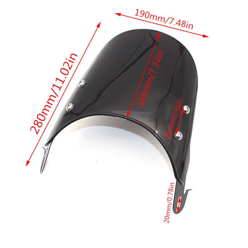 Motorcycle Windshield Airflow Adjustable Windscreen Wind Deflector For 5-7 Inch Headlights Universal Moto Accessories