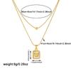 Layered Butterfly Pendant Necklace For Women Gold Plated Stainless Steel Shell Square Jewelry
