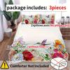 3-teiliges garteninspiriertes Bettbezug-Set – Elegantes Blumen- und Vogelmuster, ultraweich und atmungsaktiv, ideal für Zuhause und Gästezimmerkomfort