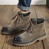 2025 Big Yellow Boots Men's Autumn and Winter New Tooling British Wind Snow Boots Medium Help Versatile Martin Boots 6002-M