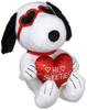 Nakajimacorp Snoopy Heart Glass, Small, White, H20 X W12 X D17cm, Vintage PEANUTS Plush Toy, 139399-19