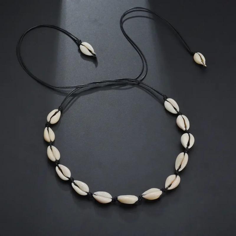Boho Conch Seashell Necklace Women Jewelry Aesthetic Summer Beach Shell Choker Cowrie Beaded Necklaces Handmade Collar Female