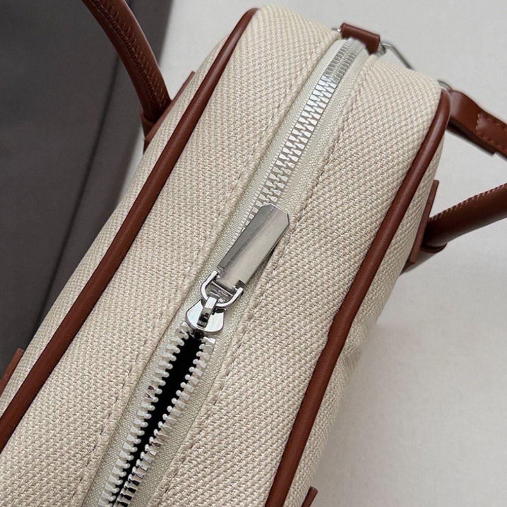 High Quality Leather Boston Tote Bag Handbag Contrast Color Crossbody Bag PU Bowling Bag  Girls
