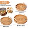 1pc, Basket, Handmade Wicker Serving Tray, Rattan Fruit Platter And Heat Insulation Pad, Rustic Farmhouse Decor, Round With Handles, Various Sizes