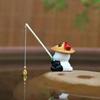 Mini Fishing Decorative Ornaments Fish Tank DIY with Fishing Rod Panda Fishing Ornaments Cartoon Landscaping Ornaments