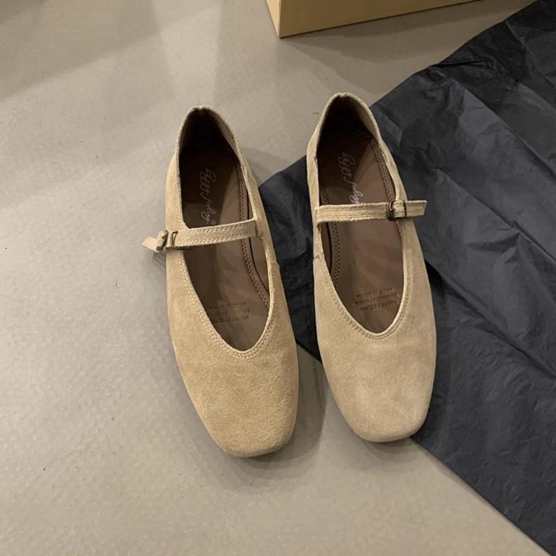 Fashion SUOJIALUN 2024 Autumn Women Flat Shoes Fashion Round Toe Ladie Ballerinas Shoes Soft Flat Heel Outdoor Casual Mary Jane Shoes
