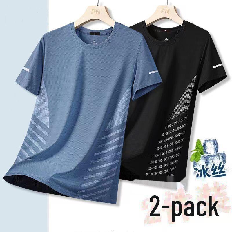 

Мужская быстросохнущая сетчатая футболка с коротким рукавом - лето 2024 г., свободный крой, легкая спортивная и повседневная одежда M (recommended for 35-45 kg)