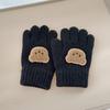 Guantes de Punto para Niños Guantes Elásticos de Dedos Completos Bordado Oso Guantes Cálidos de Invierno para Niños Niñas de 3 a 7 Años Ciclismo Deportes