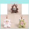 Cute Sitting Bear Plush Toy With Short Pile Fur For Bags And Decor
