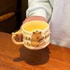 Capybara Cartoon Ceramic Stacking Mug with Handle - Cute Couple Coffee Cup, Birthday Gift