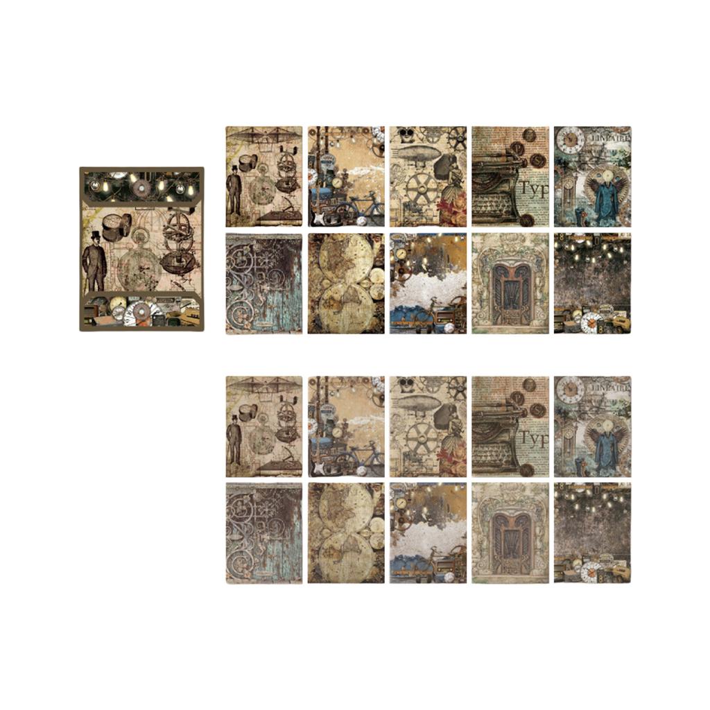 20 Sheets Scrapbooking Paper Decorative Retro Aesthetic Sticker for Scrapbooking Journal Picture Frames Phone Case Craft