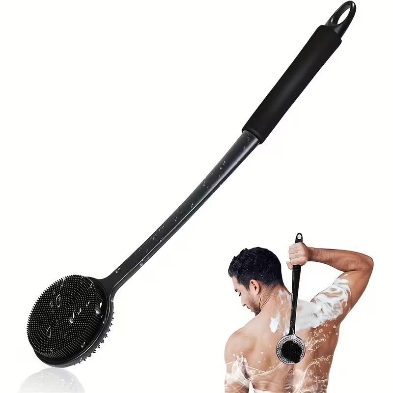 Silikon Duschbürste mit langem Griff & Peeling-Rückenbürste