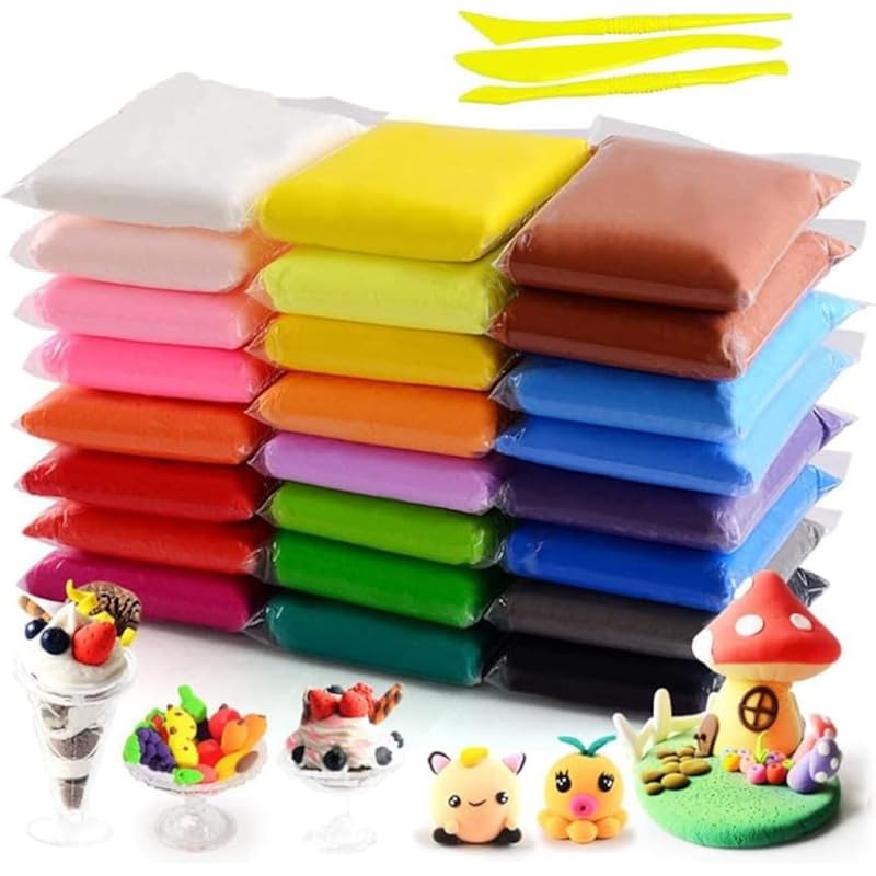 Eclet (Pack Of 12) Air Dry Clay, Colorful Children Soft Clay, Creative Art Crafts, Gifts For Kids-Multi Color. Non-Toxic